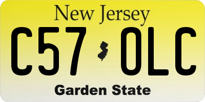 NJ license plate C57OLC