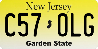 NJ license plate C57OLG