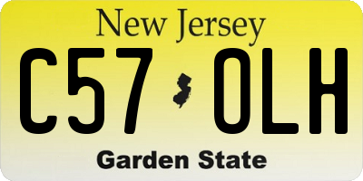 NJ license plate C57OLH