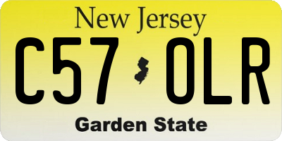 NJ license plate C57OLR
