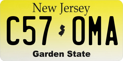 NJ license plate C57OMA