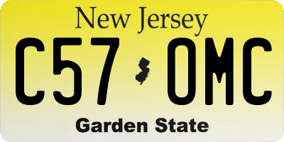 NJ license plate C57OMC