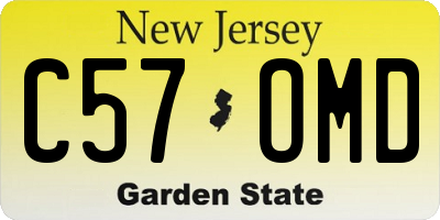 NJ license plate C57OMD