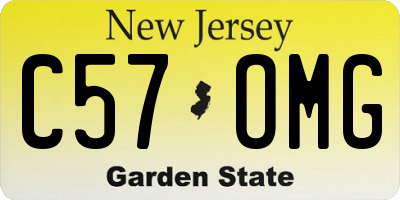 NJ license plate C57OMG