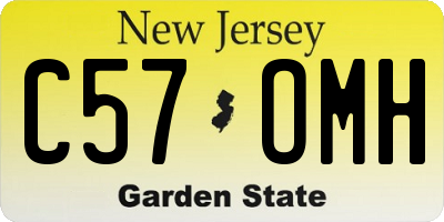 NJ license plate C57OMH