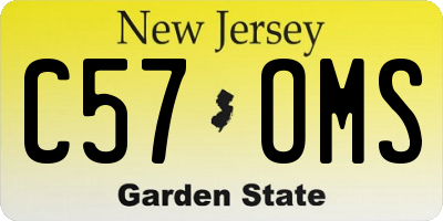 NJ license plate C57OMS