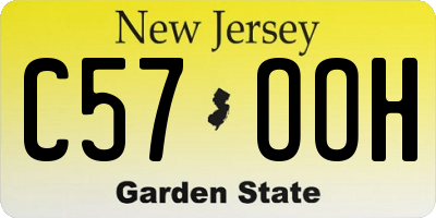 NJ license plate C57OOH