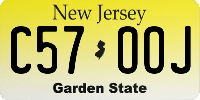 NJ license plate C57OOJ
