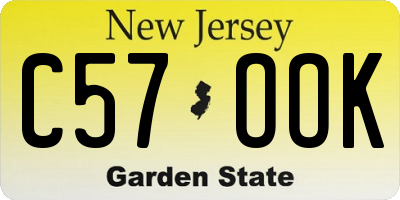 NJ license plate C57OOK