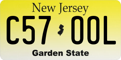 NJ license plate C57OOL