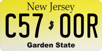 NJ license plate C57OOR