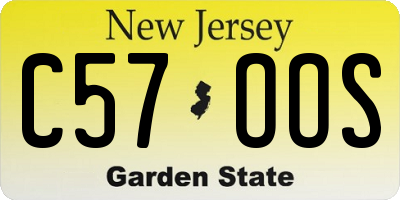NJ license plate C57OOS