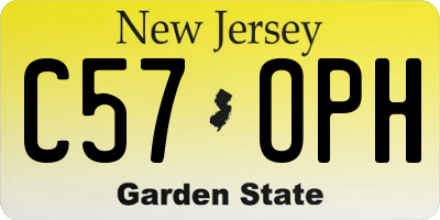 NJ license plate C57OPH