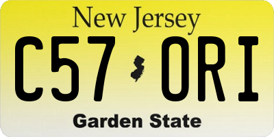 NJ license plate C57ORI