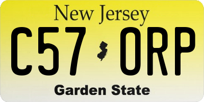 NJ license plate C57ORP