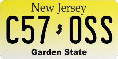NJ license plate C57OSS