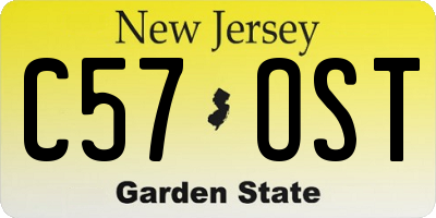 NJ license plate C57OST