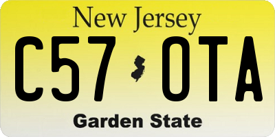 NJ license plate C57OTA