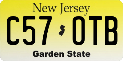 NJ license plate C57OTB
