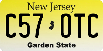 NJ license plate C57OTC
