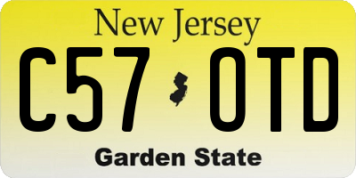 NJ license plate C57OTD