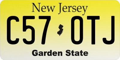 NJ license plate C57OTJ