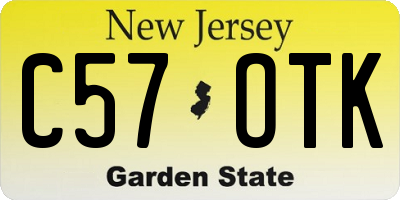 NJ license plate C57OTK