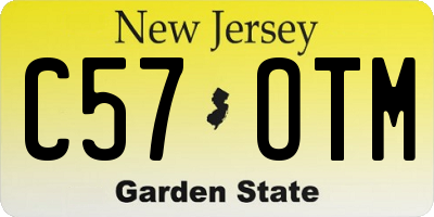 NJ license plate C57OTM