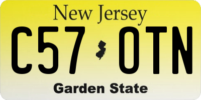 NJ license plate C57OTN