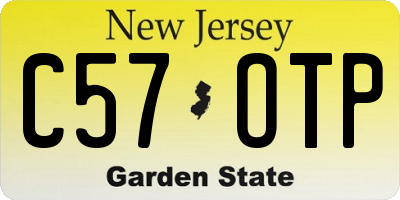 NJ license plate C57OTP