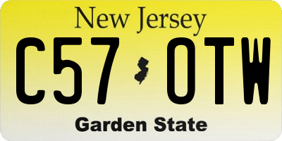 NJ license plate C57OTW
