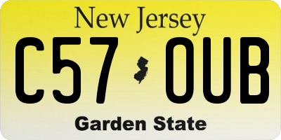 NJ license plate C57OUB