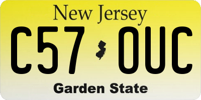 NJ license plate C57OUC
