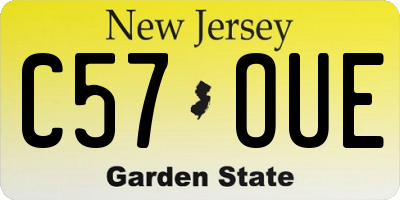 NJ license plate C57OUE