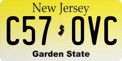 NJ license plate C57OVC