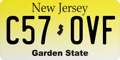 NJ license plate C57OVF