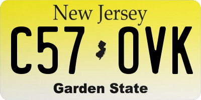 NJ license plate C57OVK