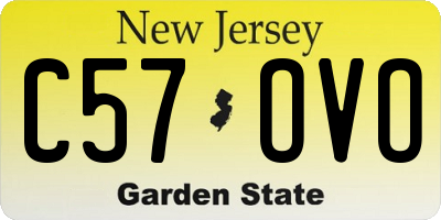 NJ license plate C57OVO