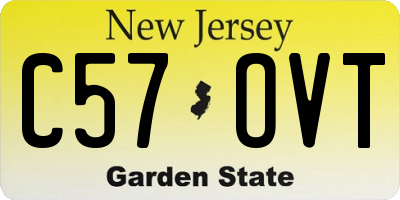 NJ license plate C57OVT