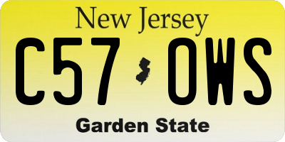 NJ license plate C57OWS