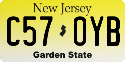 NJ license plate C57OYB