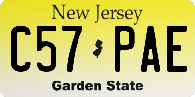 NJ license plate C57PAE