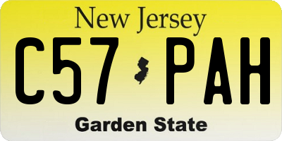 NJ license plate C57PAH