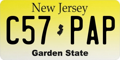 NJ license plate C57PAP
