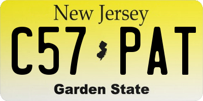 NJ license plate C57PAT