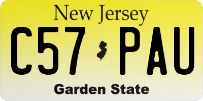 NJ license plate C57PAU