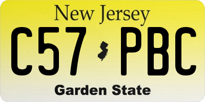 NJ license plate C57PBC
