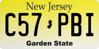 NJ license plate C57PBI