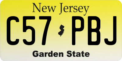 NJ license plate C57PBJ