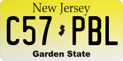 NJ license plate C57PBL